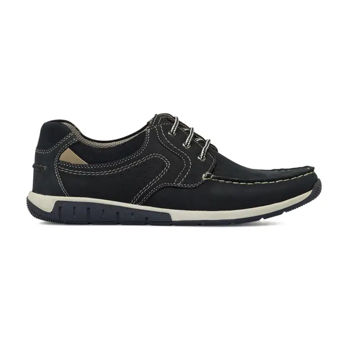 ROAD 3 Scarpe casual stringate da uomo blu in pelle effetto scamosciato