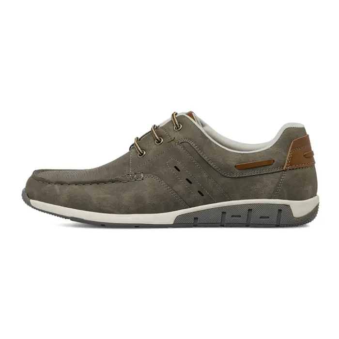 ROAD 3 Scarpe casual stringate grigie da uomo effetto scamosciato con dettagli marroni