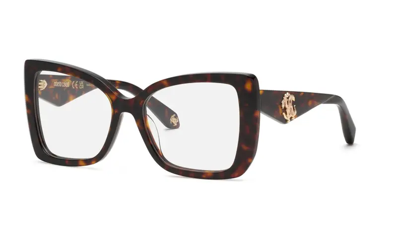 Roberto Cavalli Donna VRC111 743 Montature da vista Acetato Havana Farfalla