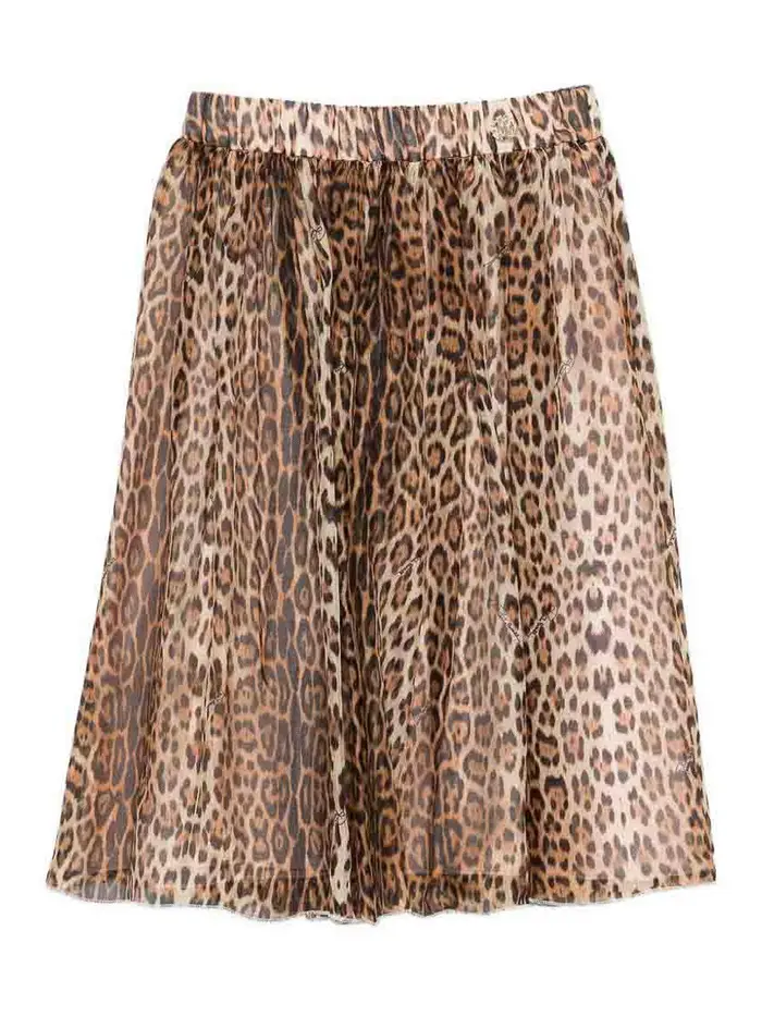 Roberto Cavalli Gonna Leopardata Marrone