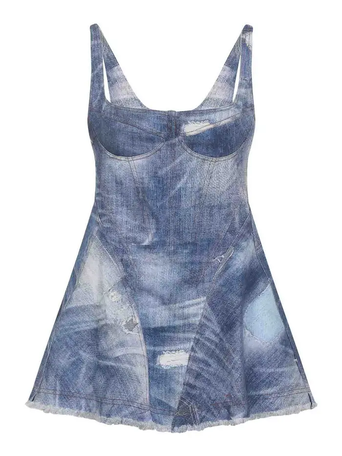 Roberto Cavalli MiniVestito in cotone Blu scuro