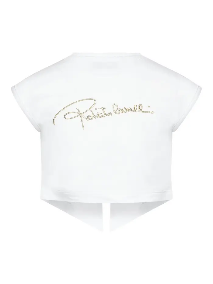 Roberto Cavalli T-Shirt Con Logo Bianco