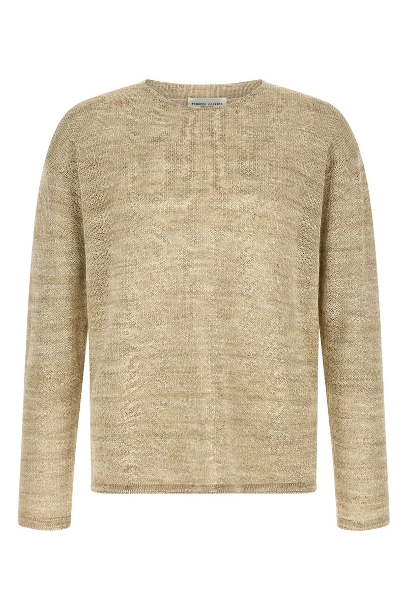 ROBERTO COLLINA Maglia Mouliné Beige