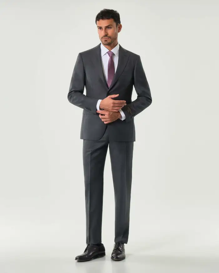 Rodolfo Pellizzari Abito Pellizzari drop7 grigio antracite in tela di pura lana Vitale Barberis Canonico
