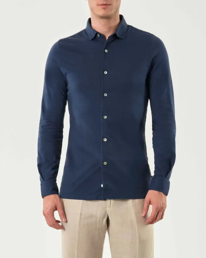 Rodolfo Pellizzari Camicia Pellizzari blu in pima cotton peruviano
