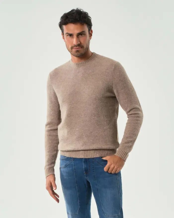 Rodolfo Pellizzari Maglia girocollo Pellizzari beige in alpaca