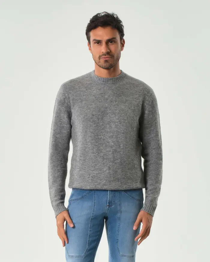 Rodolfo Pellizzari Maglia girocollo Pellizzari grigia in alpaca