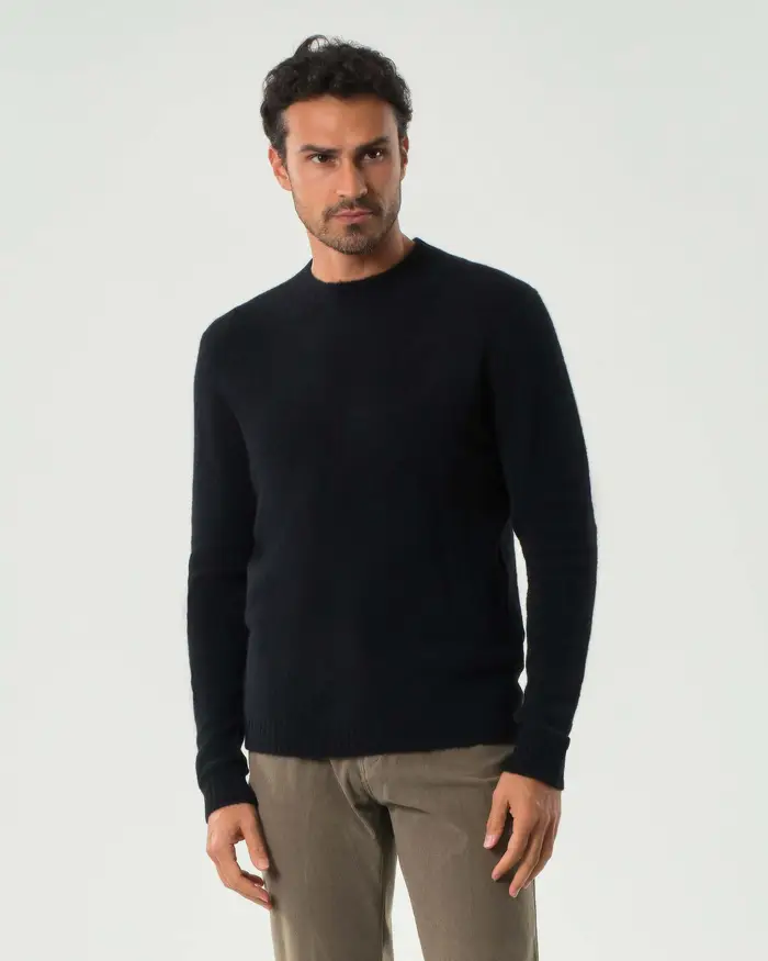 Rodolfo Pellizzari Maglia girocollo Pellizzari nera in alpaca