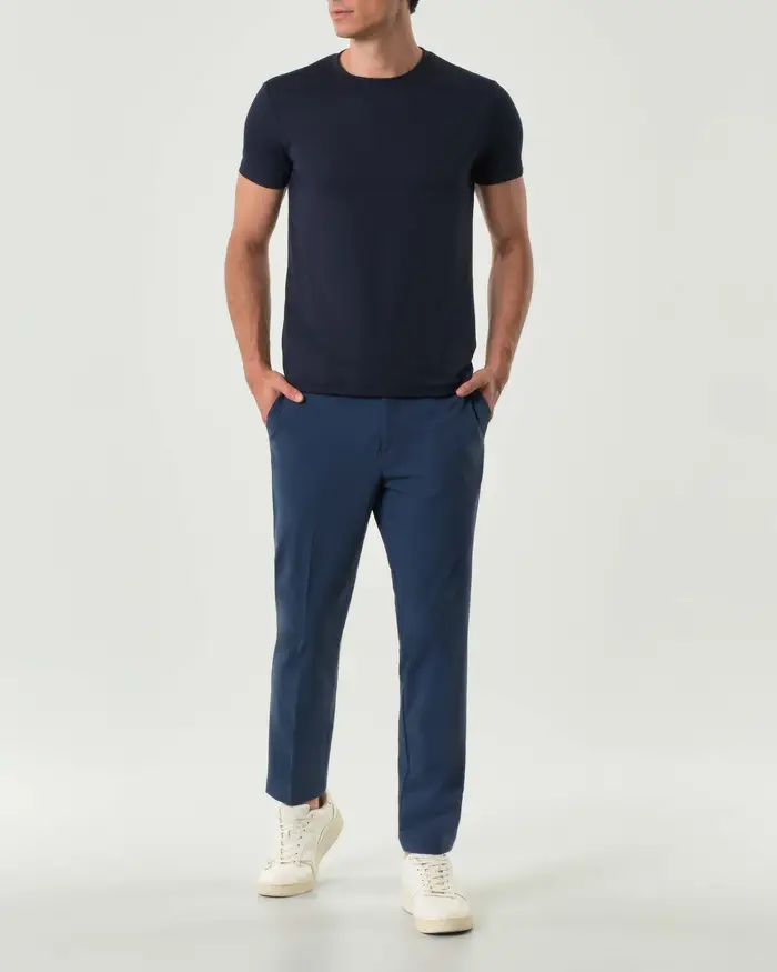 Rodolfo Pellizzari Pantaloni chino Pellizzari slim indaco in tessuto tecnico stretch