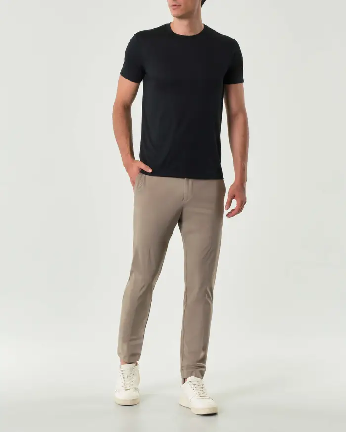 Rodolfo Pellizzari Pantaloni chino Pellizzari slim tortora in tessuto tecnico stretch