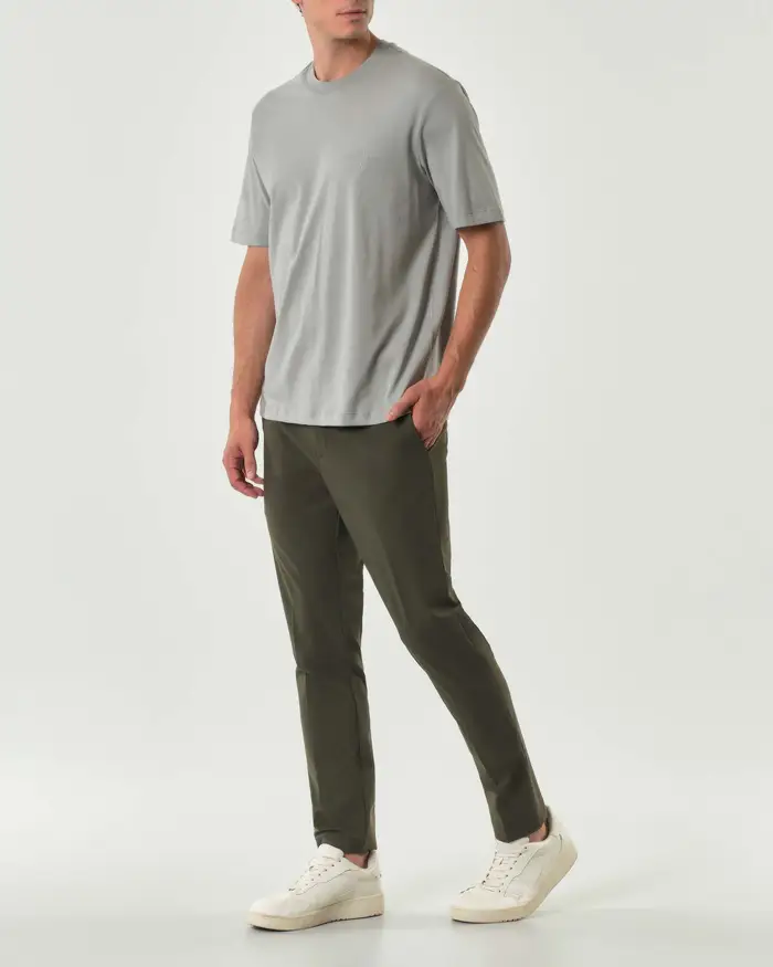 Rodolfo Pellizzari Pantaloni chino Pellizzari slim verde militare in tessuto tecnico stretch