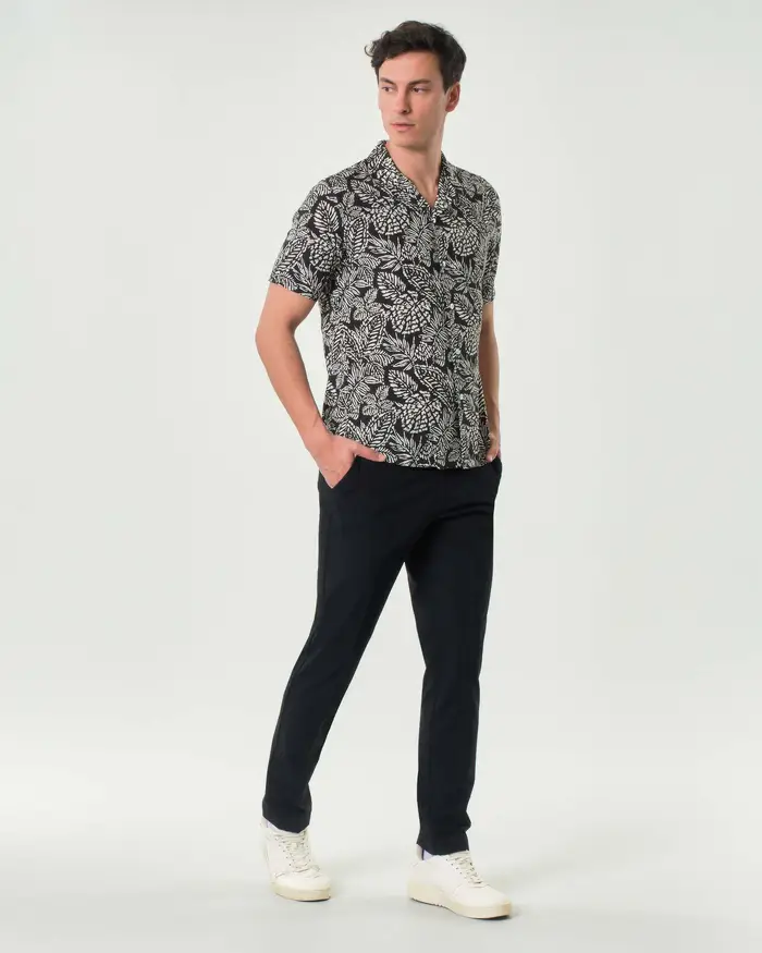 Rodolfo Pellizzari Pantaloni chino slim neri in tessuto tecnico stretch