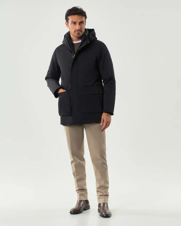 Rodolfo Pellizzari Parka Aspen Pellizzari nero in misto cotone imbottito in piuma