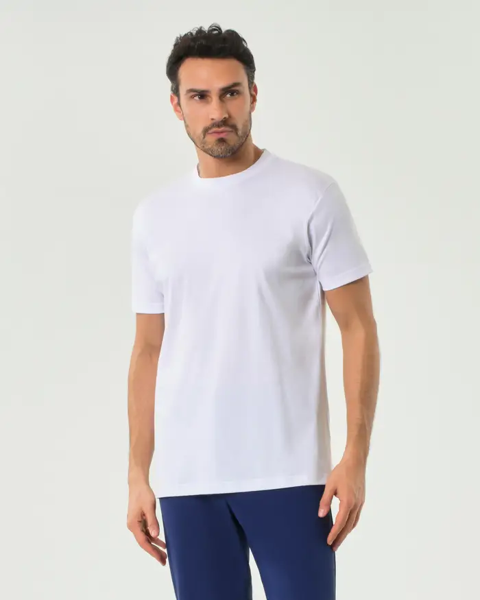 Rodolfo Pellizzari T-shirt mezza manica Pellizzari bianca in cotone makò doppio ritorto