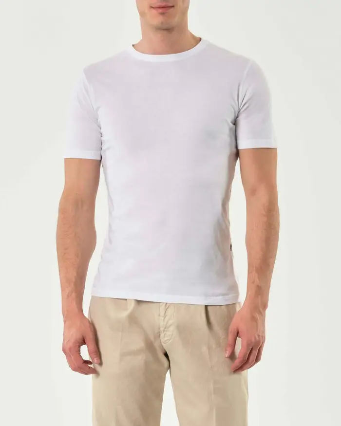 Rodolfo Pellizzari T-shirt mezza manica Pellizzari bianca in pima cotton peruviano