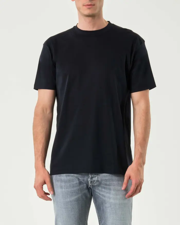 Rodolfo Pellizzari T-shirt mezza manica Pellizzari blu navy in cotone doppio ritorto