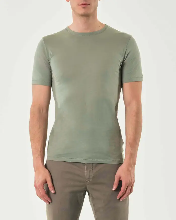 Rodolfo Pellizzari T-shirt mezza manica Pellizzari salvia in pima cotton peruviano