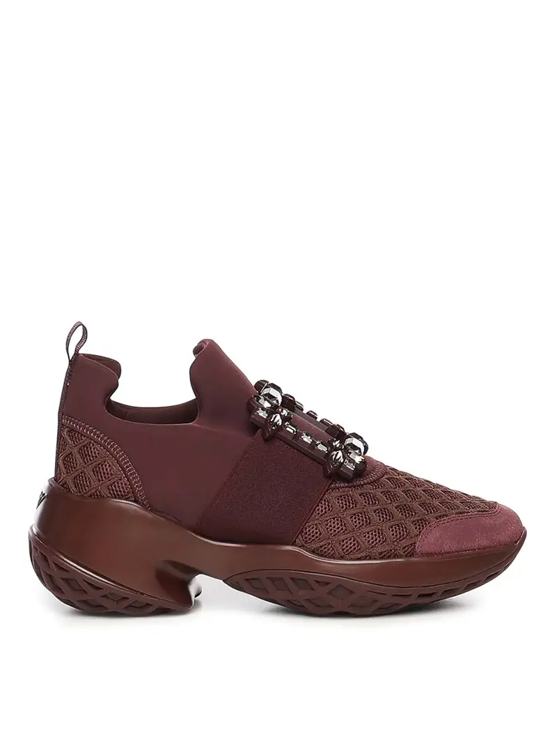 Roger Vivier Sneakers in tessuto Viv Run Rosso Scuro