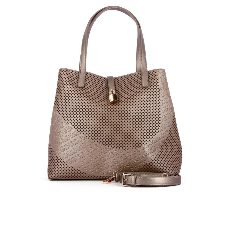 ROMEO GIGLI MILANO Shopper oro effetto traforato con tracolla removibile