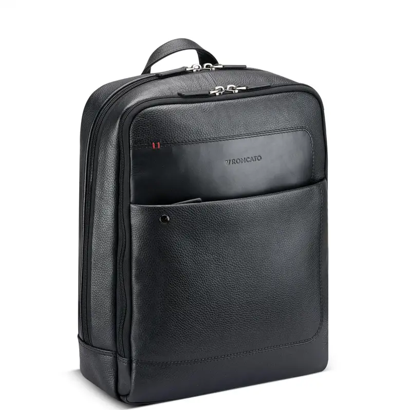 Roncato Alaska Zaino In Pelle Porta Pc 15 6 - 42x33x13 Cm - Nero
