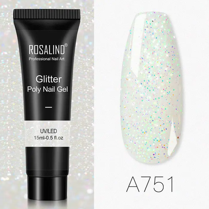 ROSALIND 15ml Poly Nail Gel Glitter Extensions soak off Lampada LED UV smalto per Gel semipermanente