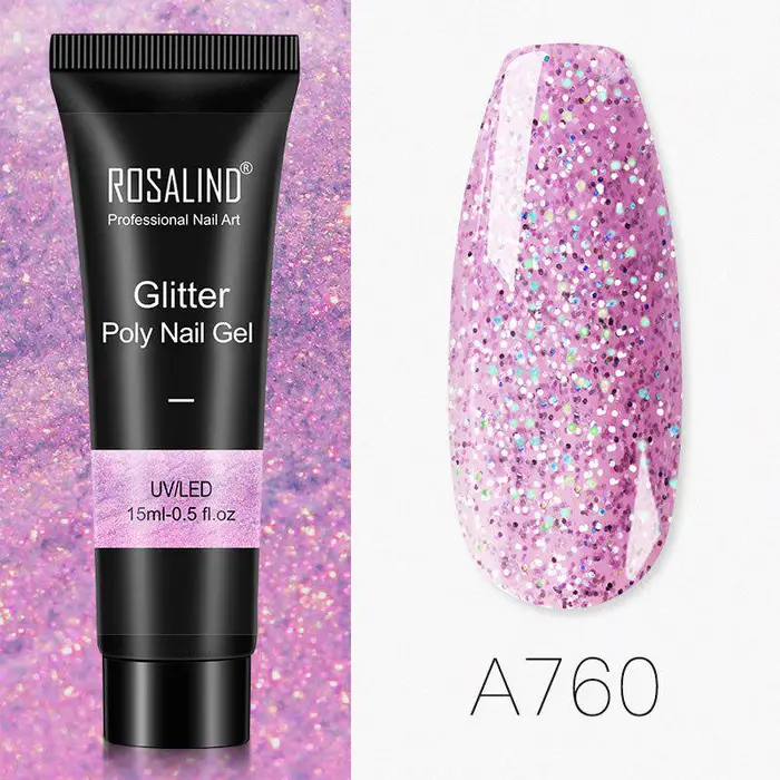 15ml Poly Nail Gel Glitter Extensions soak off Lampada LED UV smalto per Gel semipermanente