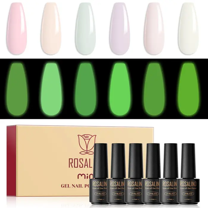 6 pezzi di smalti semipermanenti per unghie, smalti gel per unghie, set di smalti gel UV LED