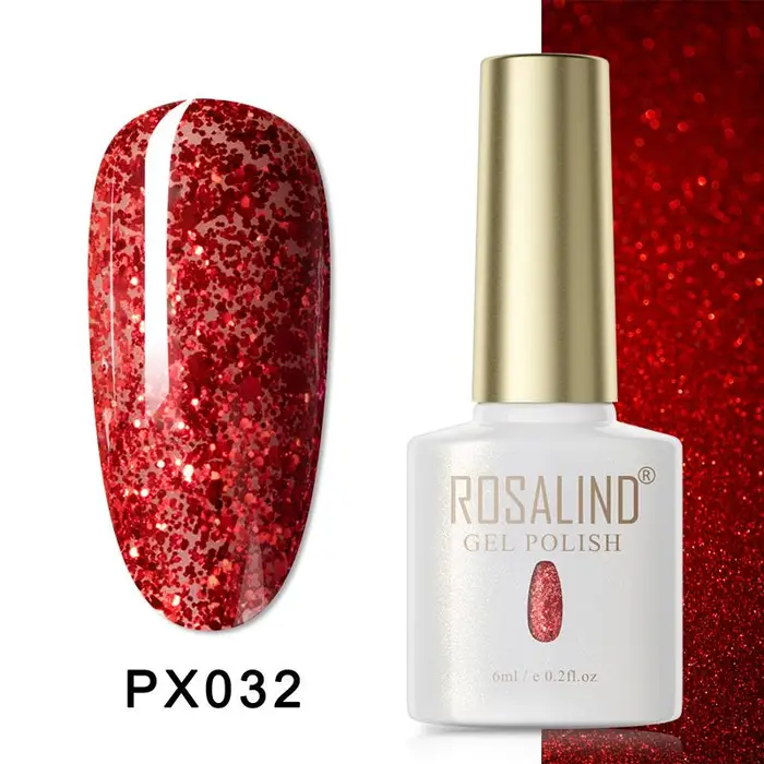ROSALIND Beauty ROSALIND Soak Off 6ML Gel per unghie di colore puro brillante per lampada LED/UV per design di nail art
