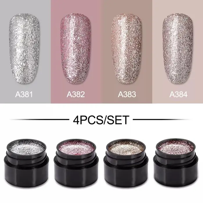 ROSALIND Beauty ROSALIND Vernici Hybrid Gel Set per unghie Tutto per manicure Kit di colori gel glitter semipermanenti brillanti Necessita