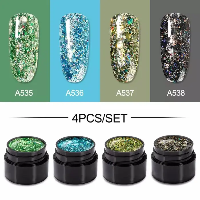 ROSALIND Beauty ROSALIND Vernici Hybrid Gel Set per unghie Tutto per manicure Kit di colori gel glitter semipermanenti brillanti Necessita