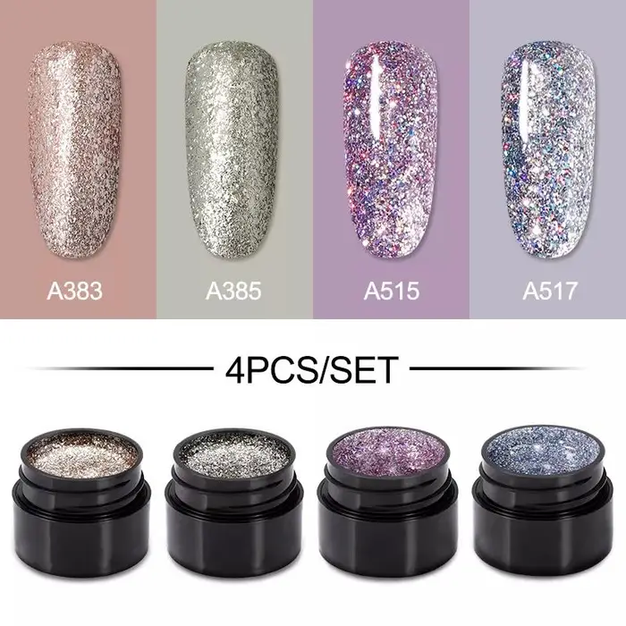 ROSALIND Beauty ROSALIND Vernici Hybrid Gel Set per unghie Tutto per manicure Kit di colori gel glitter semipermanenti brillanti Necessita