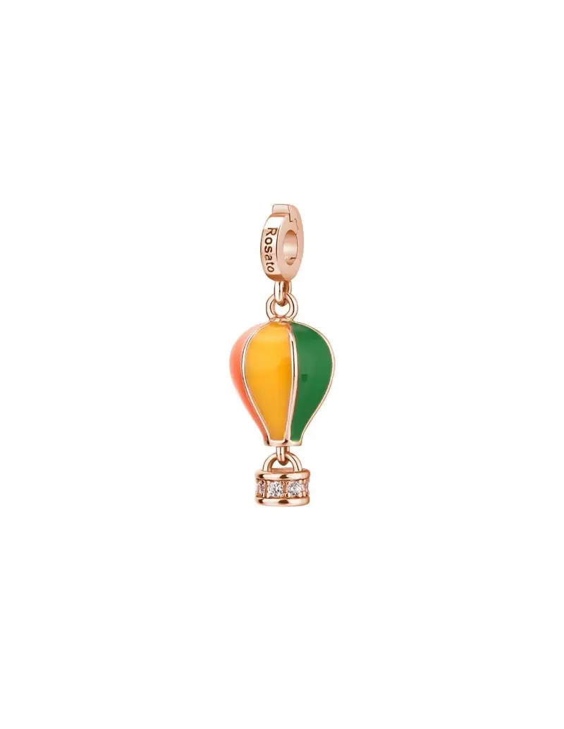 Rosato Gioielli Charm ROSATO STORIE in argento rosato RZLE038 con smalti arcobaleno MONGOLFIERA
