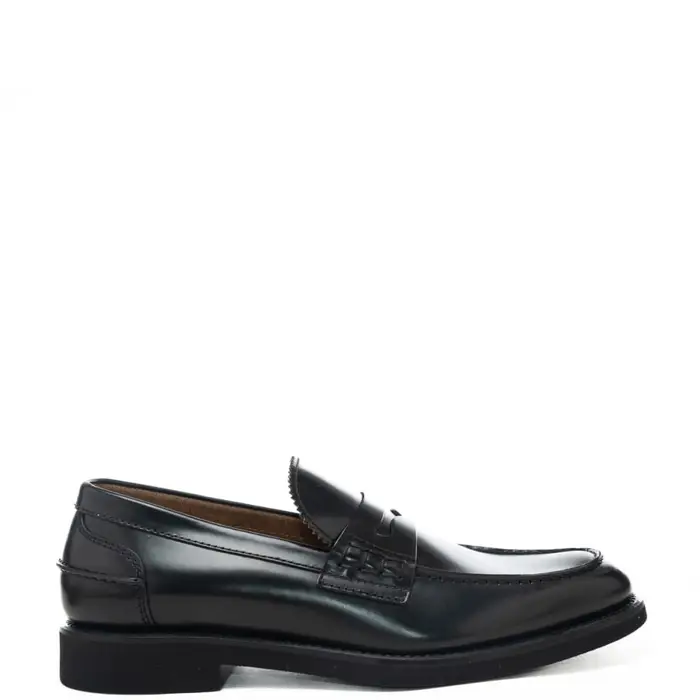 mocassini college da uomo con profili seghettati nero