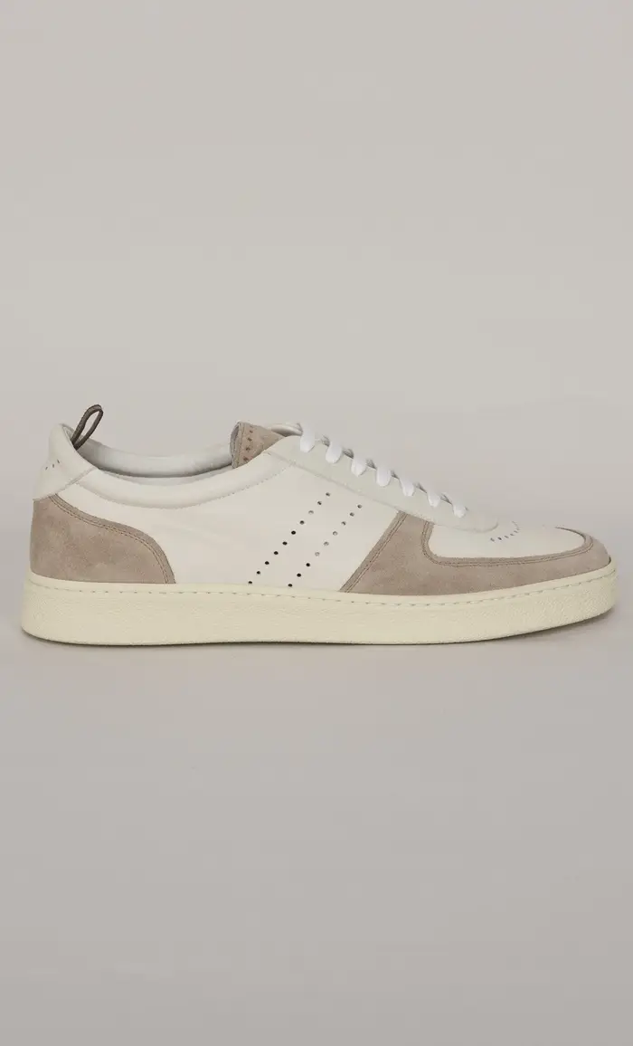 Rossi Sneaker in pelle forata con dettagli in camoscio, colore bianco