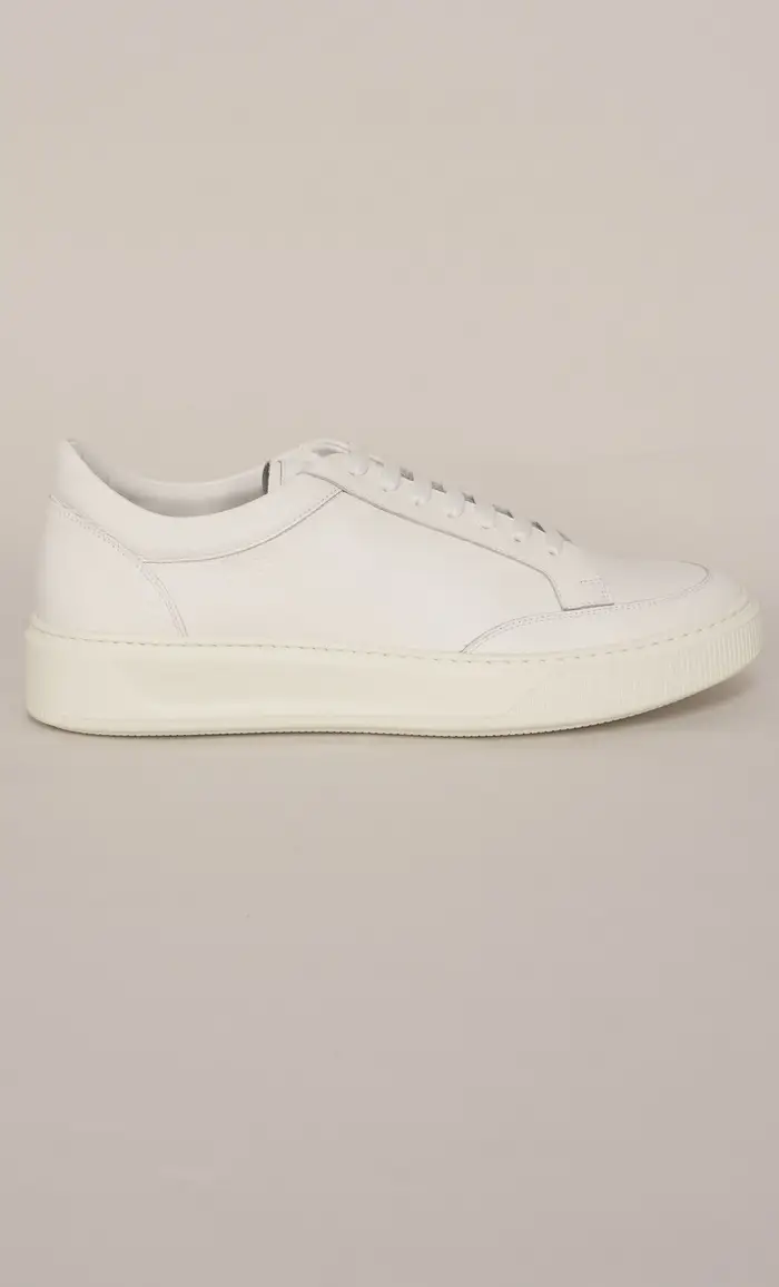 Rossi Sneaker in pelle martellata leggera, colore bianco