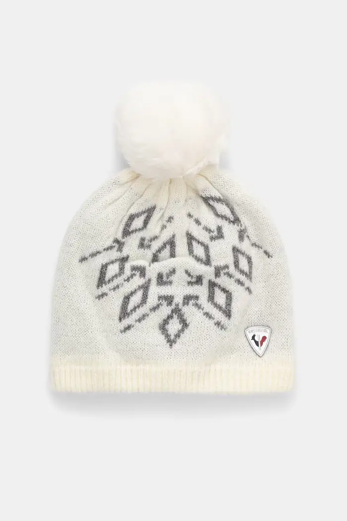Rossignol cappello con pompon da donna con misto lana Beige