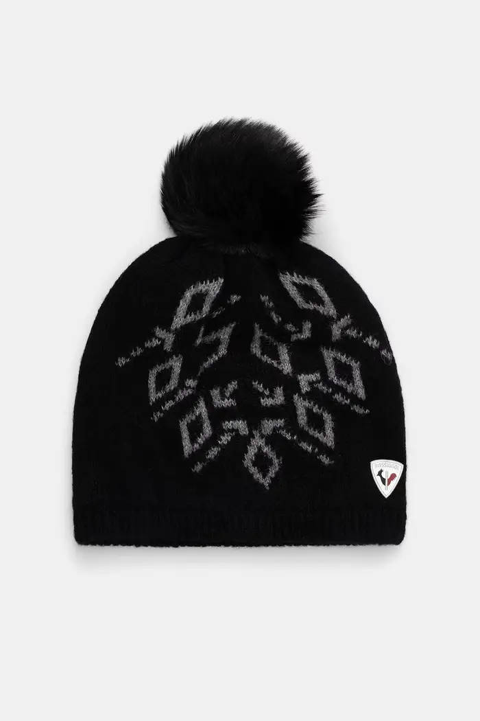 Rossignol cappello con pompon da donna con misto lana Nero