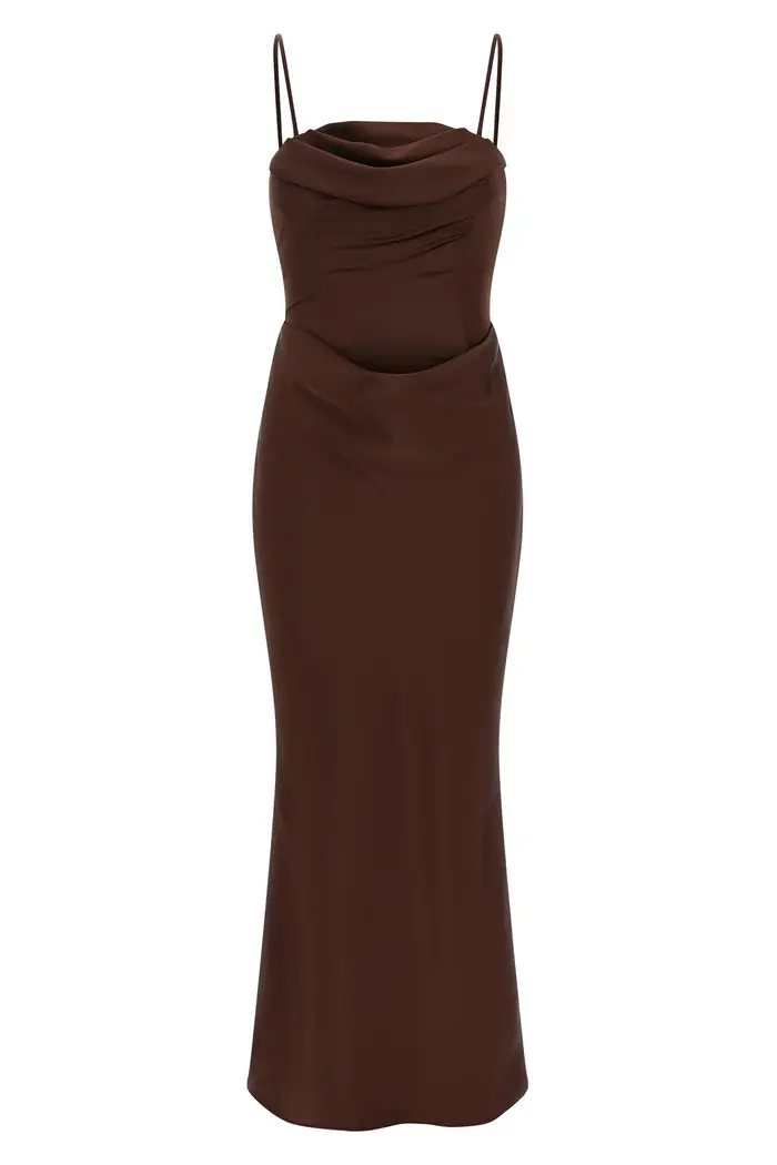 ROTATE BIRGER CHRISTENSEN Abito Corsage Long Marrone