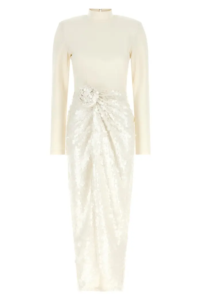 ROTATE BIRGER CHRISTENSEN Abito Knotted Con Fiore Bianco
