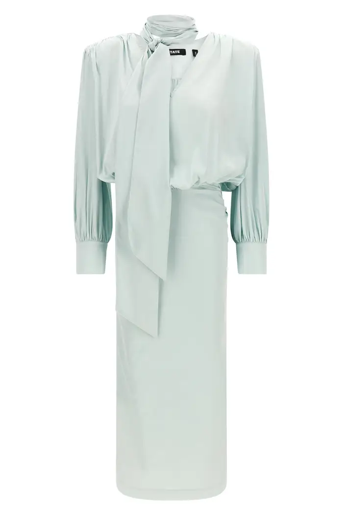 ROTATE BIRGER CHRISTENSEN Abito Ruched Long Azzurro