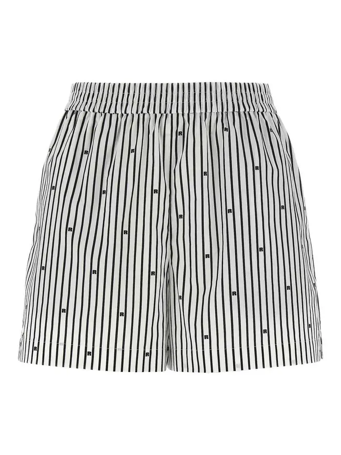 Rotate Birger Christensen Bermuda a righe Bianco