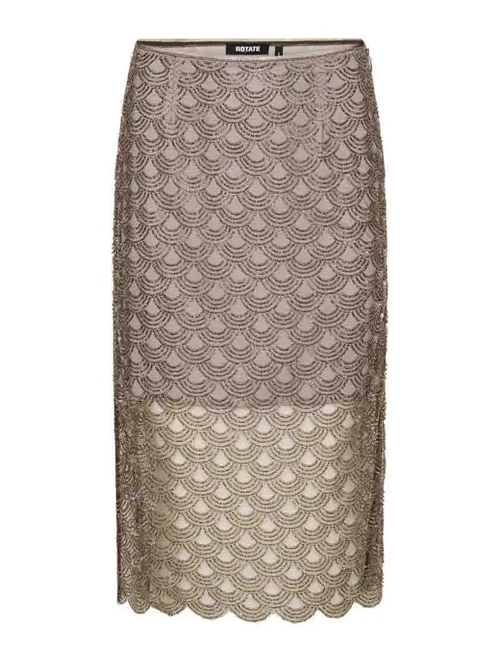 Rotate Birger Christensen Gonna Midi Con Paillettes Grigio