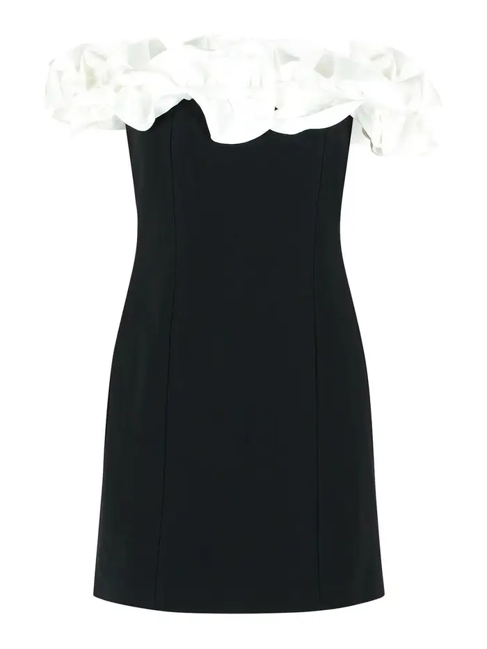 Rotate Birger Christensen Mini Vestito Con Volant Nero