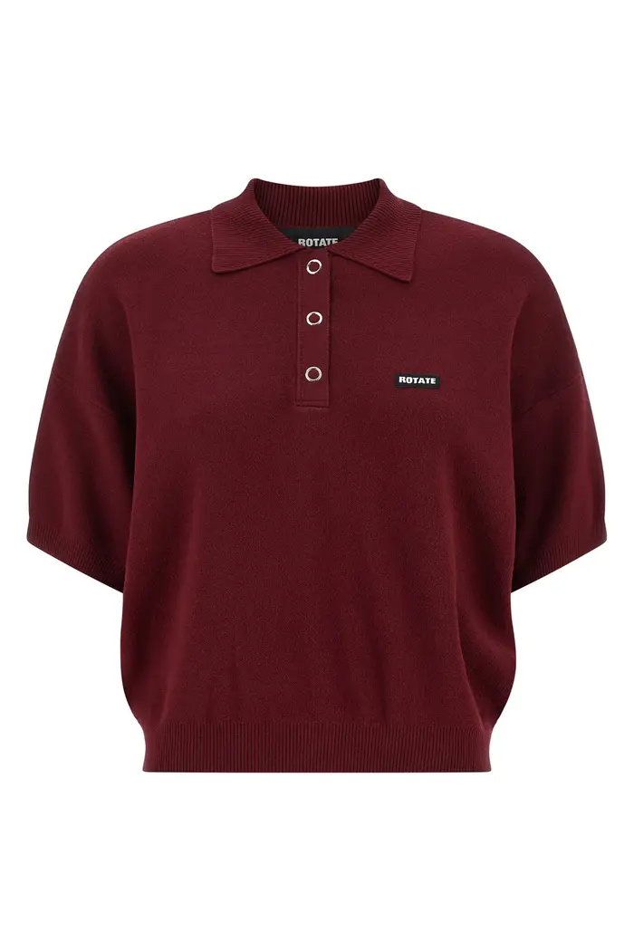 ROTATE BIRGER CHRISTENSEN Polo Slinky Knit Bordeaux