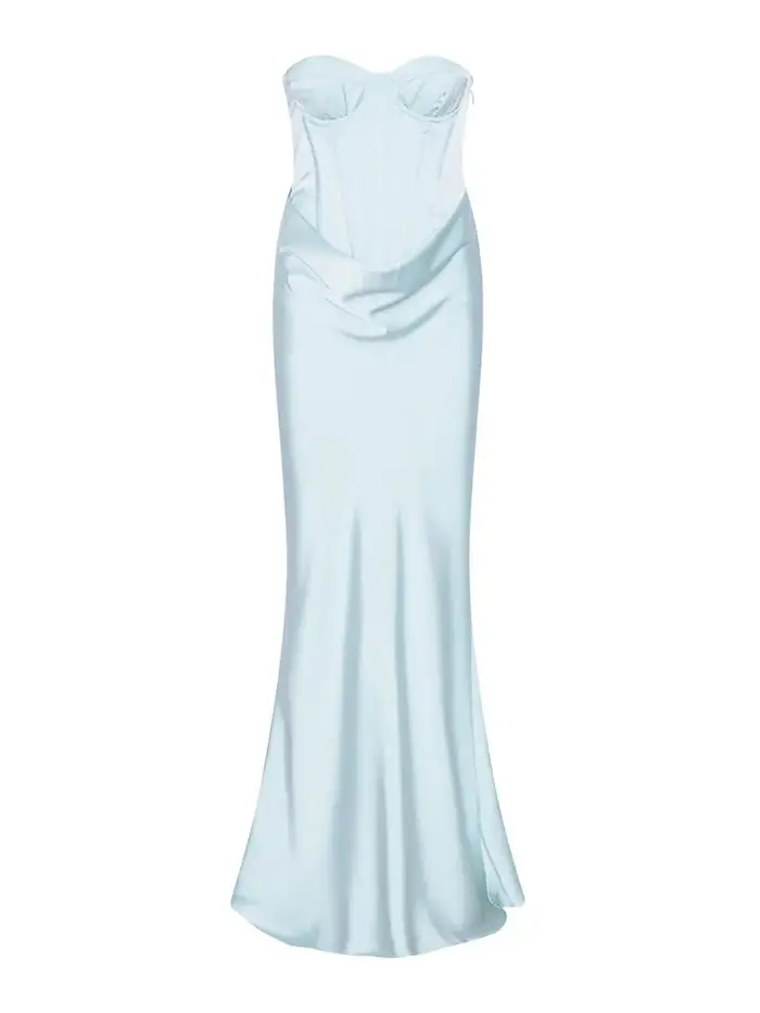 Rotate Birger Christensen Rotate abito satin plein air Argento
