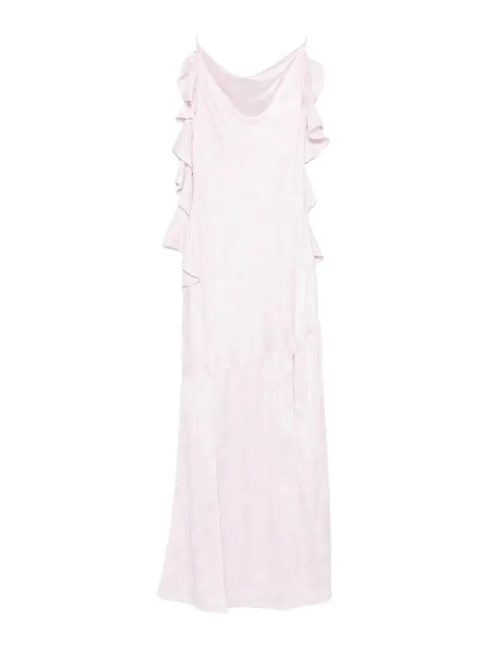 Rotate Birger Christensen Vestito lungo rosa con drappeggio Color Carne E Neutri