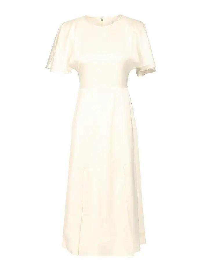 Rotate Birger Christensen Vestito midi in raso lucido Bianco