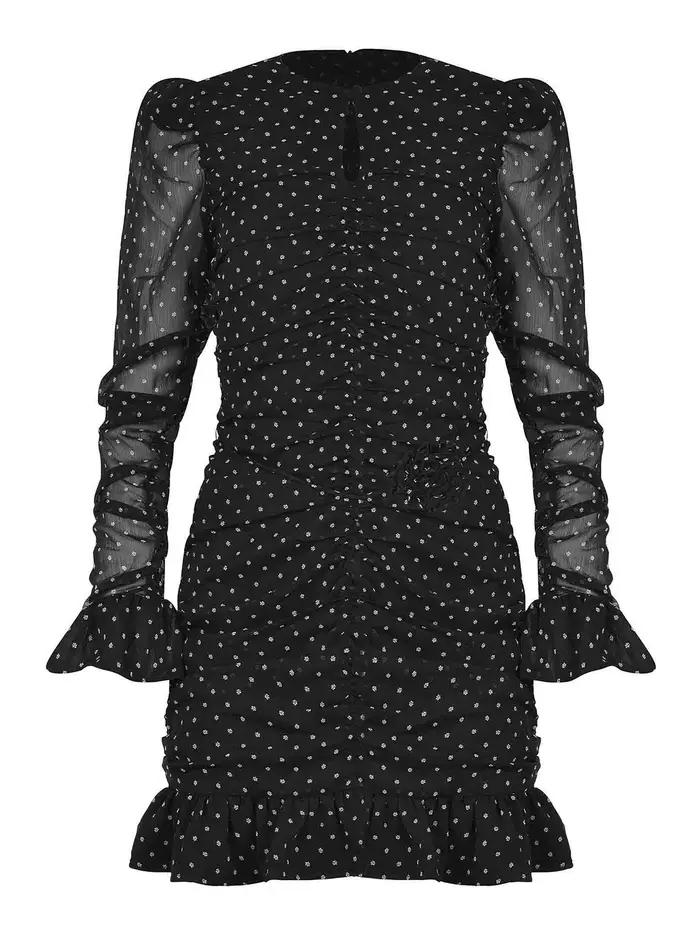 Rotate Birger Christensen Vestito Realizzato In Chiffon Nero