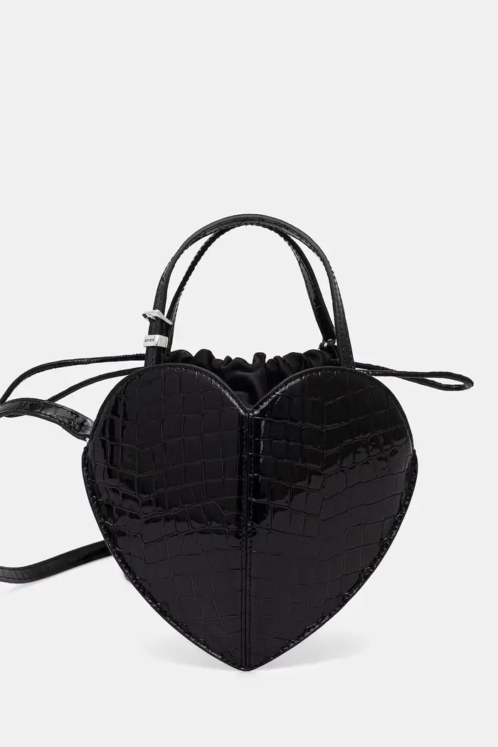 borsa a tracollo da donna in pelle Nero