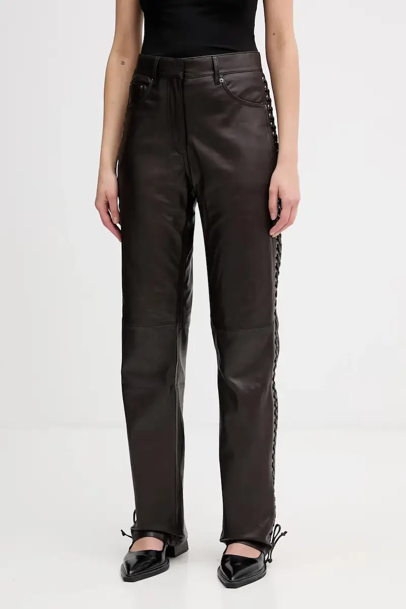 Rotate pantaloni in pelle donna colore marrone 1158191667